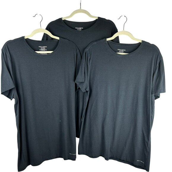 Pair of Thieves 3 Pack T Shirts Men XL Black Crew Neck Short Sleeves Minimalist - Picture 1 of 8